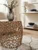 KADIMA DESIGN Beistelltisch Wohnzimmertisch | Aluminium Gold, 2er Set, Rund, Ast