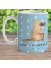 Mr. & Mrs. Panda Kaffeetasse Schnabeltier Mut mit Spruch in Blau Pastell
