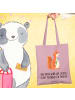Mr. & Mrs. Panda Beutel Eichhörnchen Blume mit Spruch in Rosa Pastell