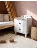 Beliani Nachttisch MIMILI in Weiß/Braun - (W) 40 x (H) 56 x (L) 30 cm