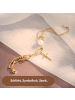 XCOAST Goldenes Edelstahl-Armband mit Kreuz & Perlen – Boho Elegant