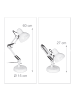 relaxdays Schreibtischlampe in Weiß - (B)27 x (H)50 x (T)15 cm