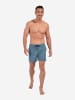 HOM Boxer-Badehose Beach Boxer Cappuccino in blue print