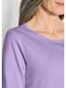 GOLDNER Kurzgröße:  Basic Shirt mit U-Boot-Ausschnitt in flieder