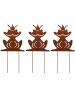 UNUS 3er Set Gartenstecker Rost Frösche in Braun