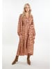 IZIA Damen Maxikleid Mit Print in Kamel Mehrfarbig
