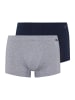 Hanro 2er-Pack Retro Boxershorts Cotton Essentials in light melange/deep navy