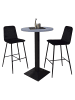 58 aufm Kessel TRESENTISCH rund Eleanore 70 cm schwarz matt/aqua matt lack