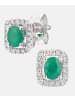 Diamant L'éternel Ohrstecker aus 375 Weißgold mit Diamant mit Smaragd