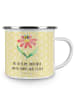 Mr. & Mrs. Panda Emaille Becher Hummel Blume mit Spruch in Gelb Pastell