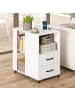 COSTWAY Beistelltisch mit Rollen 60 x 40 x 65,5 cm in Weiß