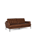 Giner y Colomer Lederpolstersofa im Vintage-Stil mit Metallbeinen 3 Sitze in Brown