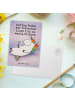Mr. & Mrs. Panda Postkarte Einhorn Blümchentail Design mit Spruch in Weiß