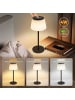 ZMH Tischleuchte LED kabllos Akku 3600mhA Touch Dimmbar in schwarz IP44 Modern