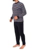 NORMANN langarm Frottee Schlafanzug Bündchen gestreifter - 77542 in blau