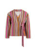 IZIA Damen Wickeljacke in Mehrfarbige Pinke Streifen