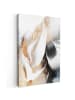 MuchoWow Leinwand bilder Abstrakte Kunst weiß gold (BxH)