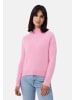 CASH-MERE.CH Brushed Pullover mit kurzem Stehkragen in Hell Pink