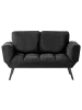 Beliani 2-Sitzer Sofa BREKKE in Schwarz/Schwarz - (W) 158 x (H) 88 x (L) 75 cm