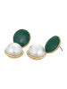 faina Women Earrings in Gold White Green