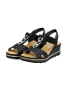 rieker Keil-Sandalen mit Gummibändern Schwarz