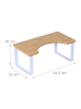 relaxdays Toilettenhocker in Natur/ Weiß - (B)44,5 x (H)18 x (T)23 cm