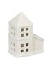 relaxdays Teelichthaus in Weiß - (B)9,5 x (H)11,5 x (T)6 cm