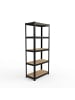 relaxdays Schwerlastregal in Schwarz/ Braun - (B)50 x (H)180 x (T)30 cm