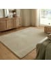 KADIMA DESIGN Wollteppich Uni-Design mit Bordüre, rutschfest, 100% Wolle Teppich in Beige