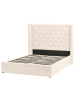 Beliani Doppelbett LUBBON in Weiß - (W) 170 x (H) 144 x (L) 217 cm