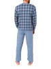 NORMANN Langarm Schlafanzug Bündchen Jersey und karierten Pyjama Oberteil in blau