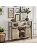 VASAGLE Sideboard Daxton in Türkisbraun-Tintenschwarz - (B)33 x (H)80 x (T)100 cm