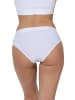 Yenita® Bikinislip 3er Set Damen Slips mit elastischem Logobund in weiss