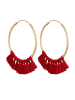 Elli Ohrringe 925 Sterling Silber Tassel in Rot