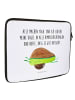 Mr. & Mrs. Panda Notebook Tasche Avocado Yoga mit Spruch in Weiß