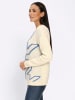 Heine Pullover in mittelblau-champagner-gemustert