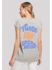F4NT4STIC Extended Shoulder T-Shirt Peace Love and Open Mind in grau meliert