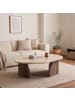 CALICOSY Couchtisch ROCK in Walnuss - (W)100  x (H)35  x (L)60 cm
