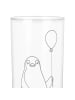 Mr. & Mrs. Panda Wasserglas Pinguin Luftballon ohne Spruch in Transparent