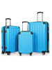 Hauptstadtkoffer Spree - Kofferset 3tlg Hartschalenkoffer Reisekoffer Erweiterung in Cyanblau