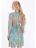 IZIA Women Dress in aqua multicolor