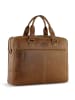 KLONDIKE 1896 Gold Brain Aktentasche Leder 35 cm Laptopfach in cognac