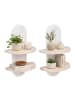 relaxdays 2 x Wandregal in Weiß/ Natur - (B)21,5 x (H)35 x (T)12 cm