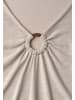 Street One Silk-Look Shirt mit V-Neck und Deko-Detail in Clay Sand