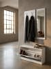 KADIMA DESIGN Wand-Garderobe SALERNO mit Spiegel & Schuhschrank Spanplatte weiß in Weiß