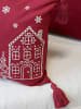 Chic Antique Kissenbezug AIX CHERRY Rot HÄUSER mit Quasten 35x50 cm
