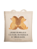 Mr. & Mrs. Panda ToteBag Igel händchenhaltend mit Spruch in Creme