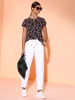 creation L Kurzarmshirt in schwarz-papaya