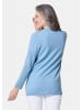 GOLDNER Kurzgröße:  Langarm Feinstrick-Cardigan in pazifikblau