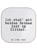 Mr. & Mrs. Panda Untersetzer Ich steh' mit beiden... mit Spruch in Weiß